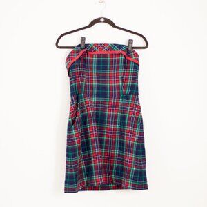 Vineyard Vines Tartan Plaid Strapless Wool Dress Size 10 NWT Holiday